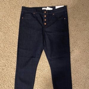 LOFT NWT Button Front Skinny Jeans